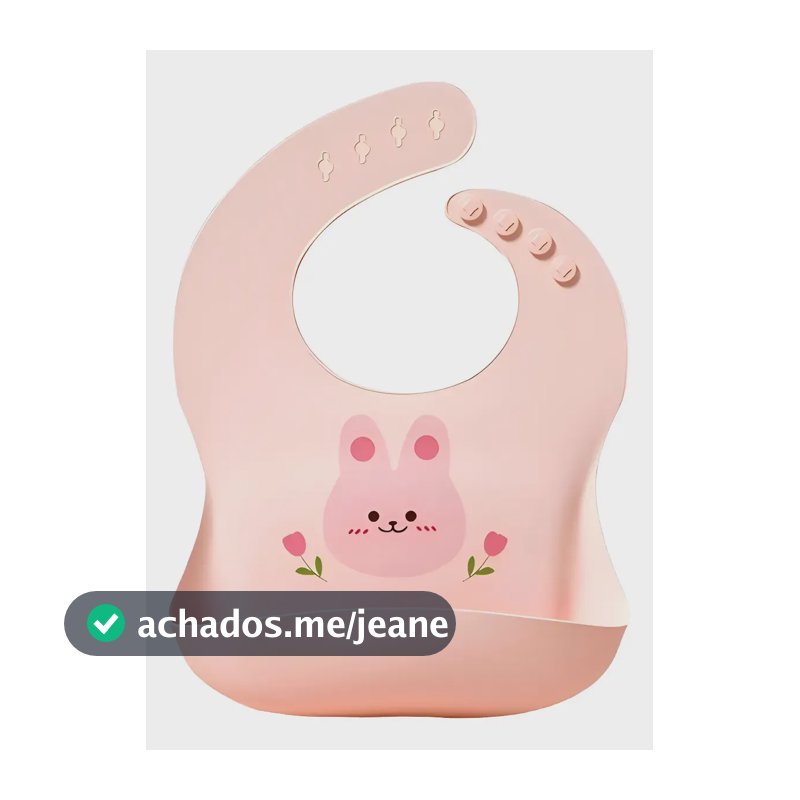 Bebê Babador De Silicone Gumy Com Pega Migalhas Cor Rosa Coelho E Flor Tamanho Cm