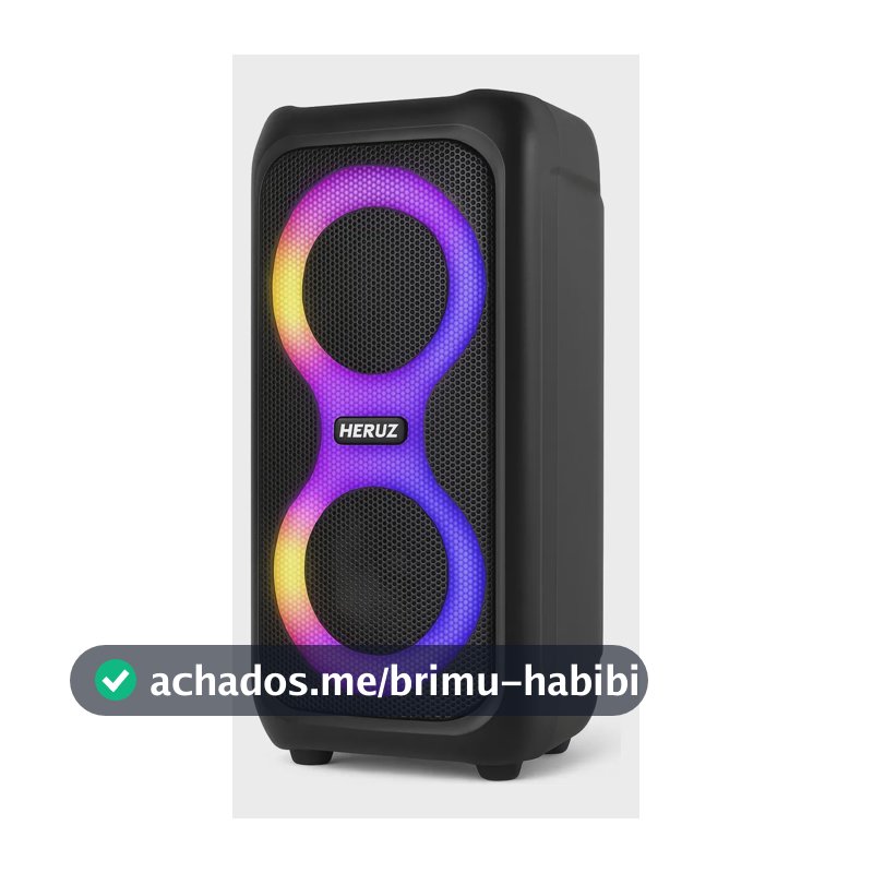 Caixa de Som Bluetooth Caixinha Grande 2 Altos Falantes 10w-hz 5.0 Boombox Com Radio Fm E Entrada Usb Pendrive