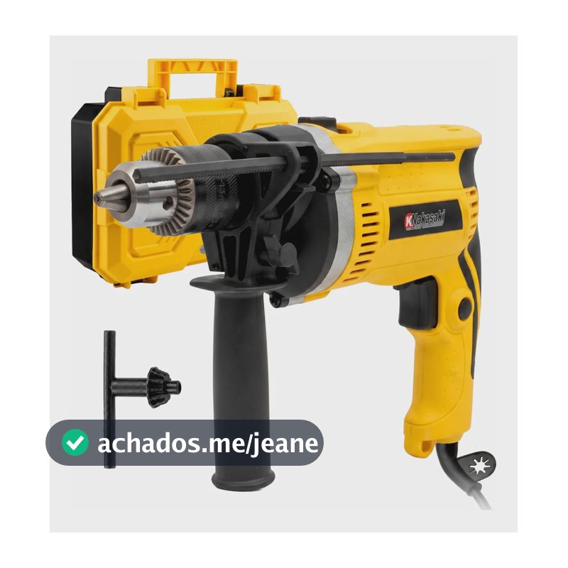Furadeira Impacto Profissional Nakasaki 13mm 900w Com Maleta Amarelo 110v 50hz-60hz