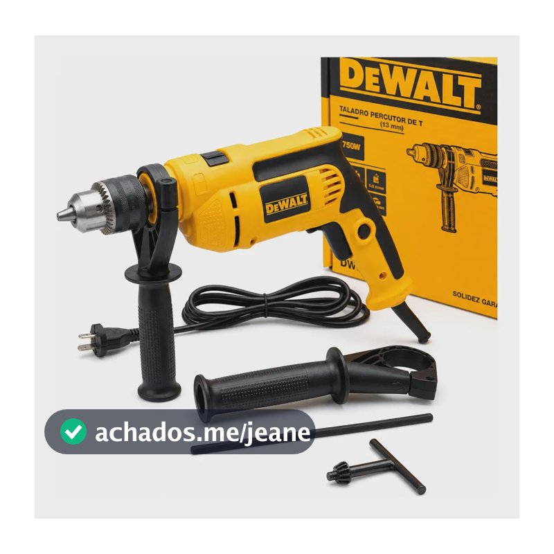 Furadeira Impacto Dewalt Dwd502b2 750w 13mm 220v +  Kit Preto 220v 50/60 Hz