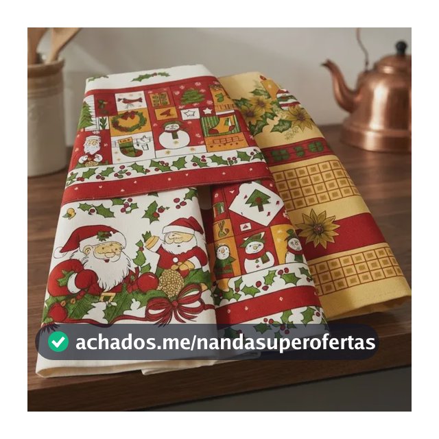 Kit 2 Panos De Prato Natal Papai Noel Decoração Cozinha Estampa Variada