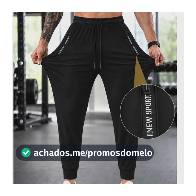 Calça Jogger Tactel Masculina Slim Academia Treino Esporte