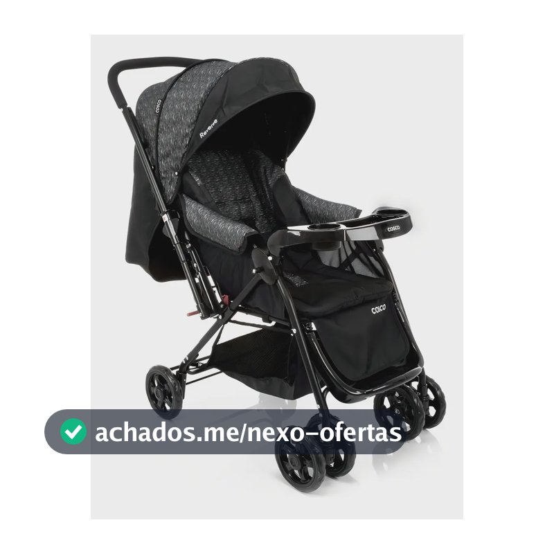Cosco Kids, Carrinho de Bebê Reverse, Preto Rajado