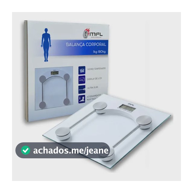 Balaça Digital Vidro Ate 180kg Banheiro Academia Com Medidor De Temperatura Pilhas Marca MFL