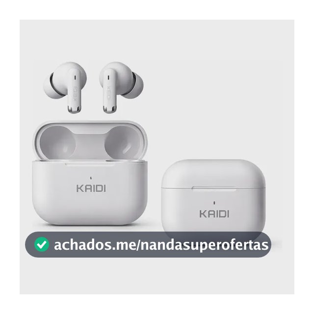 Fone Bluetooth 5.4 Sem Fio Tws Kaidi Kd780 Graves Potentes Branco