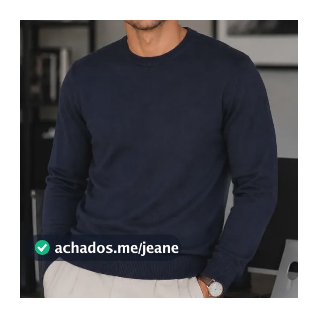 Sueter Polo Inverno 100% Algodão Masculino Marinho Premium Azul-escuro Liso Gg