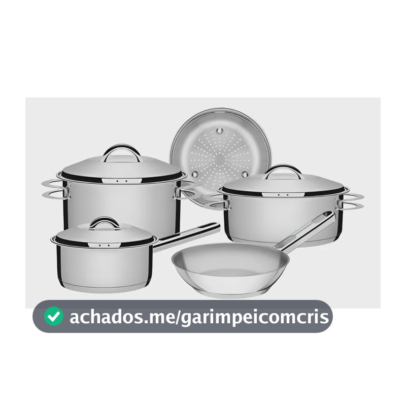 Jogo Panelas 5 Peças Aço Inox Fundo Triplo Solar 65510780 Tramontina