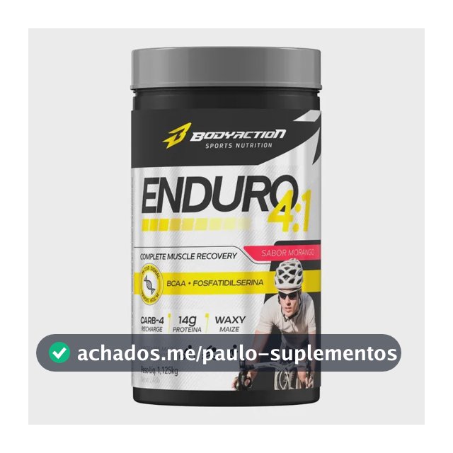 Enduro 4:1 - Repositor Energético C/ Proteína - Bodyaction Sabor Morango