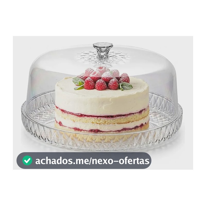 Boleira Glamour Cristal Para Mesa Posta Porta Bolo Torta