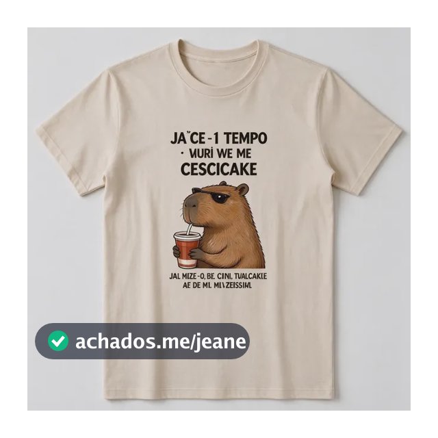 Camiseta 100% Algodão Delicada Casual Engraçada Capivara