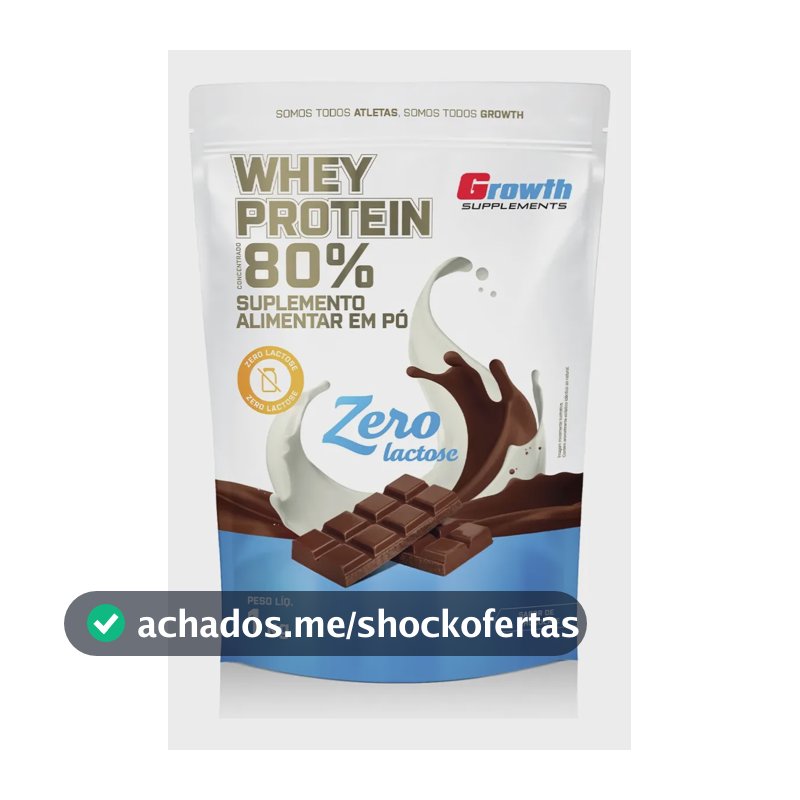 Whey Protein Concentrado Zero Lactose 1kg Growth Supplements Chocolate