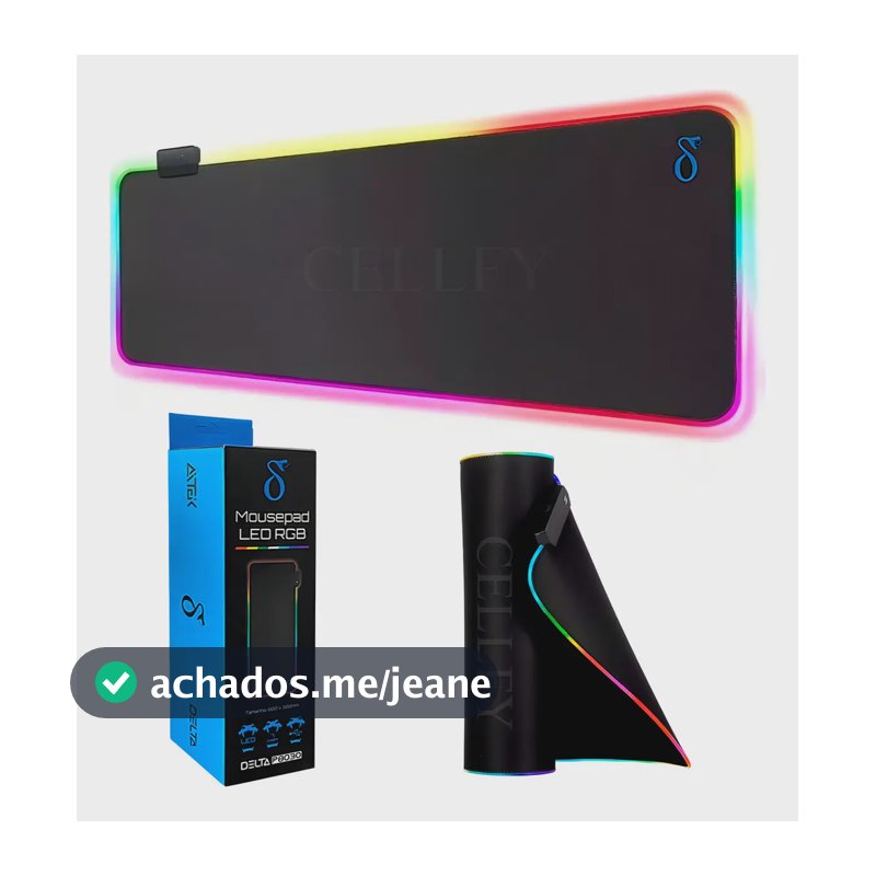 Deskpad Mousepad Gamer Ergonômico Led Cores Rgb Grande 80x30