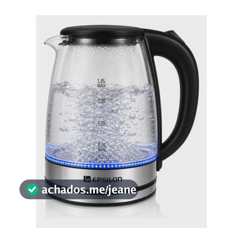 Chaleira Eletrica Vidro Epsilon Eps-2906 Esquentar Agua Leit 127v