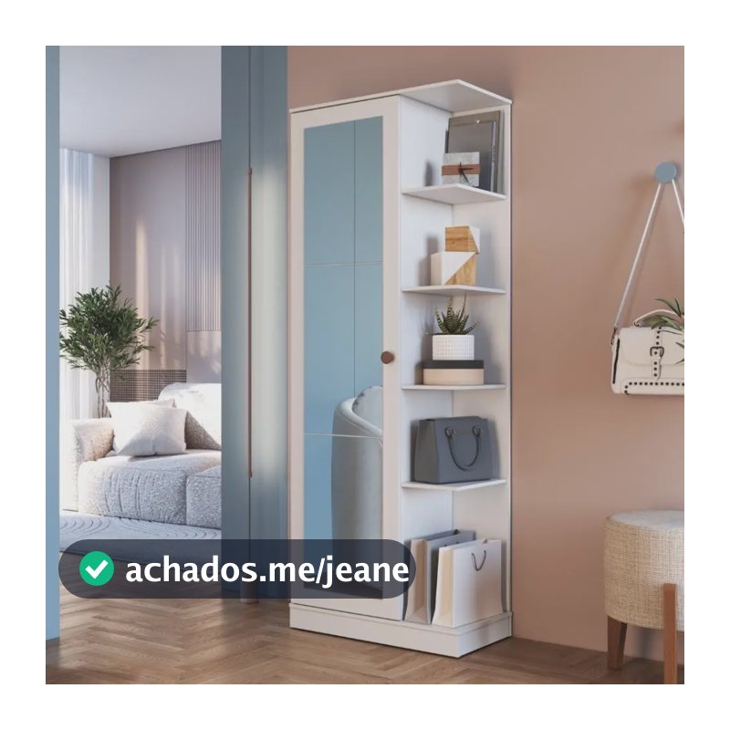 Sapateira 1 Porta Com Espelho Paris Fidelitá Branco