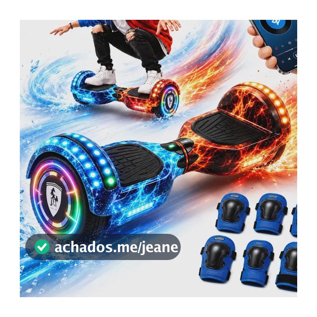 Hoverboard Skate Elétrico 6.5 Polegadas Com Led E Bluetooth