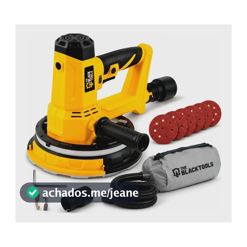 Lixadeira Profissional Teto Parede Led C/ Coletor + 6 Lixas 220v Preto 60hz