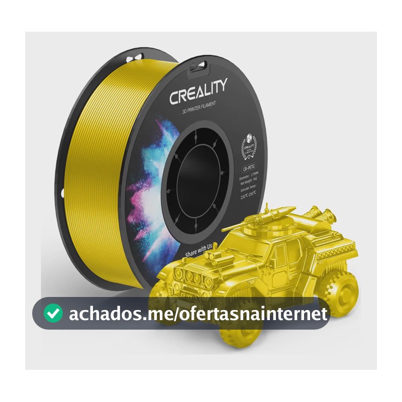 Filamento Petg Oficial Creality Impressora 3d 1kg 1.75mm Amarelo
