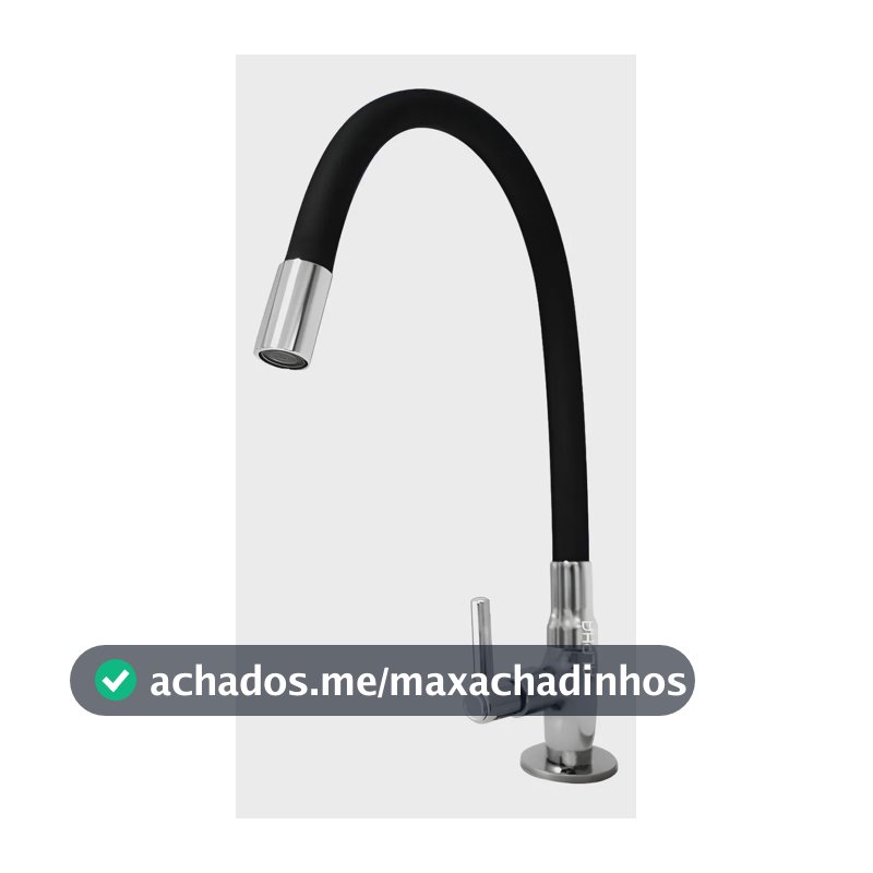 Torneira Tubo Flexível Bancada Cozinha Color Preta Luxo Cor Preto Alpha Hidrometais Torneira C65