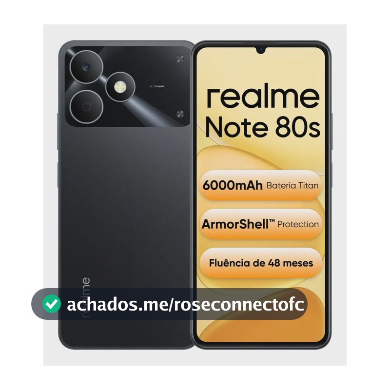 Celular Smartphone Realme Note 80s 128gb 4gb Ram Dual Sim Bateria 6000mah Ultrafino 7,94 Mm Resistência À Poeira E Água Ip54