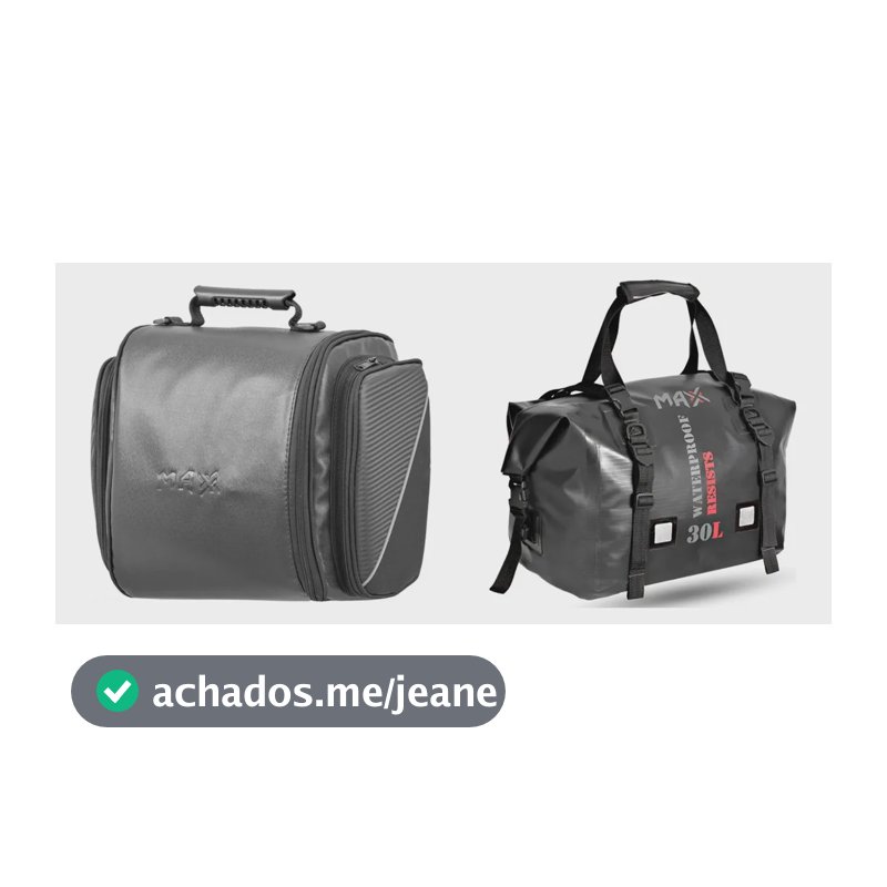 Kit Viagem: Mala Alforge Central Scooter Preto + Mala 30l Bag Passeio S/ Bolsa Interna