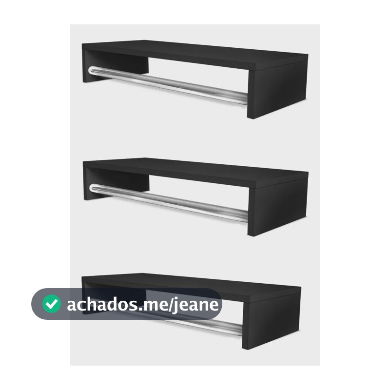 Cabideiro De Parede Suspenso Arara Organizador De Roupa Preto