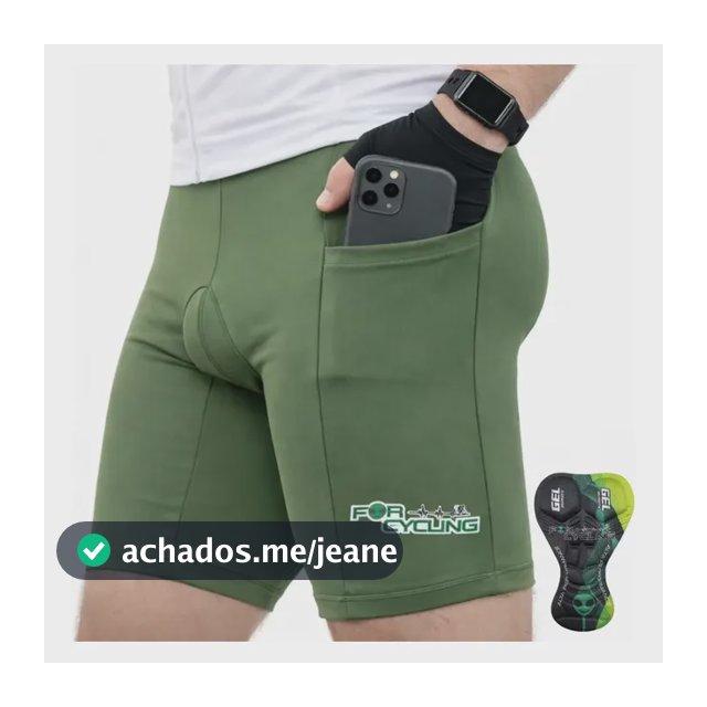 Short Ciclismo Masculino Bolsos Gel Bermuda Bike Poliamida