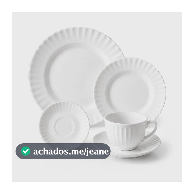 Aparelho De Jantar + Jogo Chá 16 Peças Completo Branco Liso Vidro Mesa Posta Resistente Moderno cozinha