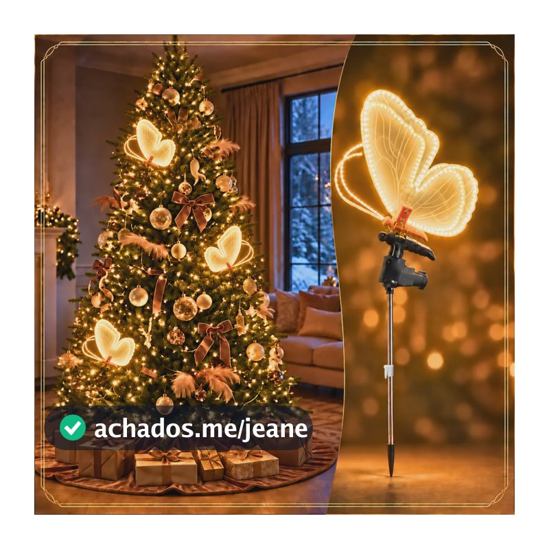 Borboleta De Led 40cm Movimento Prova D'água Natal Decoração Amarelo
