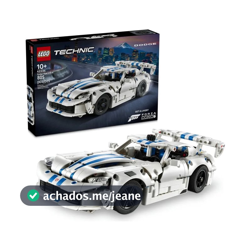 LEGO Technic Carro Esportivo Dodge Viper GTS-R 42234; Brinquedo para montar de carro de corrida com detalhes realistas; Presente para meninos e meninas; Dica para o Dia das crianças;10+