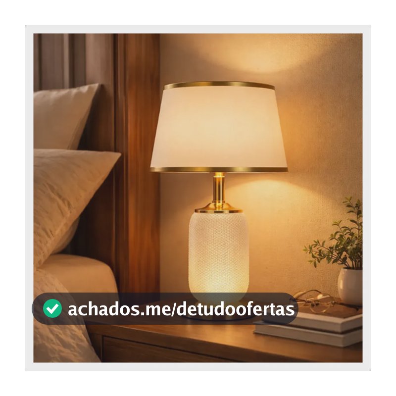 Abajur Moderno Sofisticado De Mesa Com Led Na Base