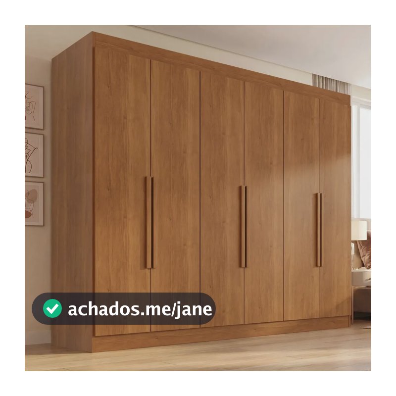 Guarda Roupa Casal 6 Portas 2 Gavetas Malta Yescasa Cinamomo