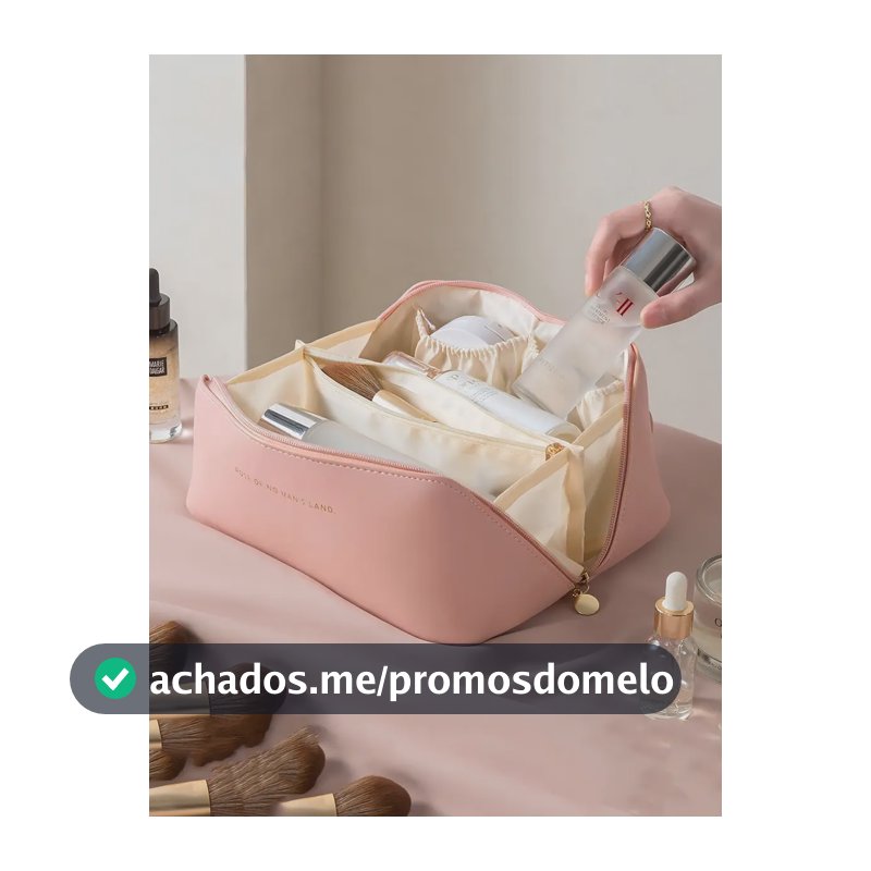 Bolsa Necessaire Porta Maquiagem Higiene Organizador Viagem Cor Rosa