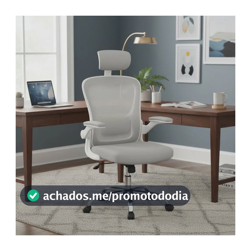Cadeira De Escritório Ergonômica Giratória B100 Boston Cinza Laudo NR-17 Com Estofado Mesh Com Ajuste Lombar Luvinco