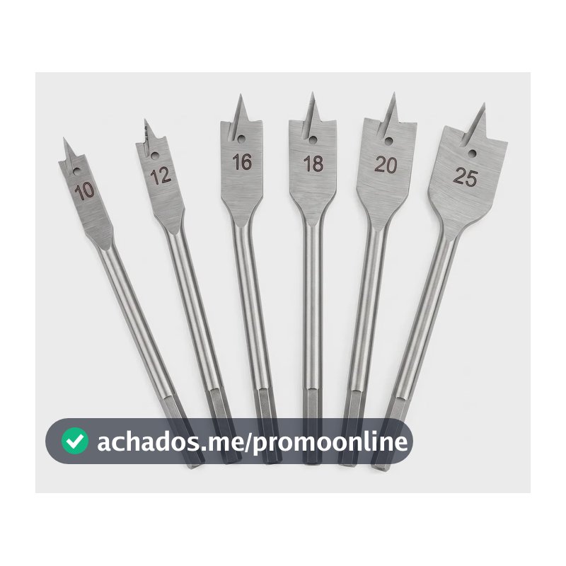 Jogo De Brocas Chata Para Madeira Kit De Brocas P/ Furadeira