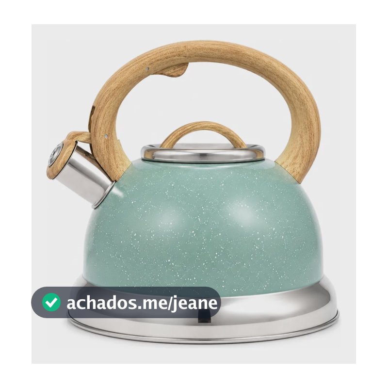 Chaleira Roma Inox Apito Vanilla Gás E Indução Brinox 2,7l Verde