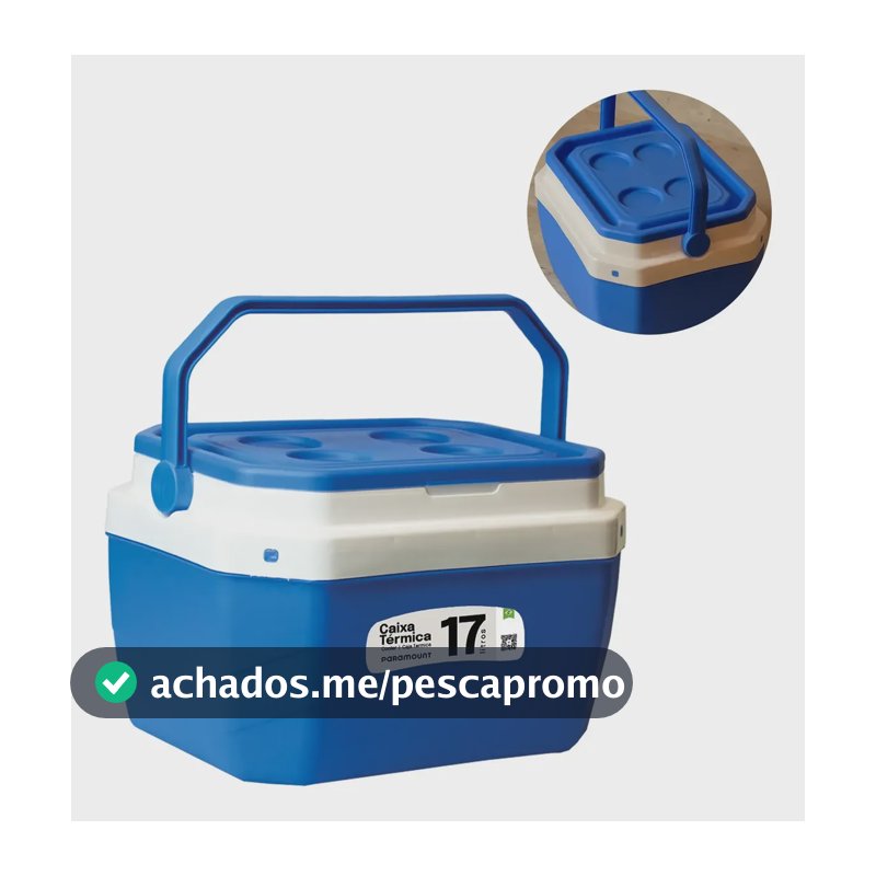 Caixa Térmica 17 Litros Cooler Praia Churrasco Paramount Azul