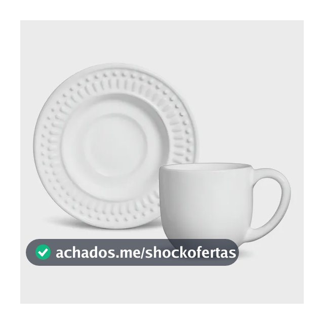 Jogo de Café Porto Brasil Cerâmica 12 Peças Branco 72ml