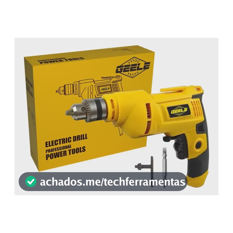 Furadeira Parafusadeira Elétrica 850w 10mm Chave De Mandril Amarelo 220v 50/60hz
