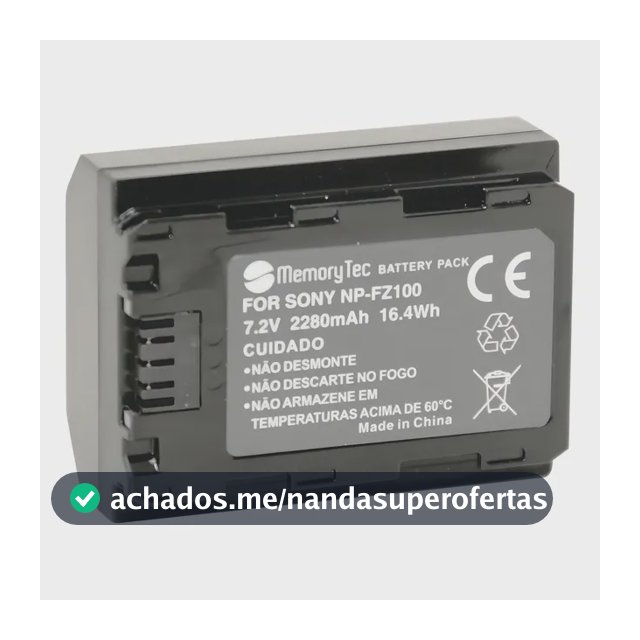 Bateria Recarregável Li-ion 7.2v 2.28ah Np-fz100 Memorytec Para Sony ZV-E10 Mark II