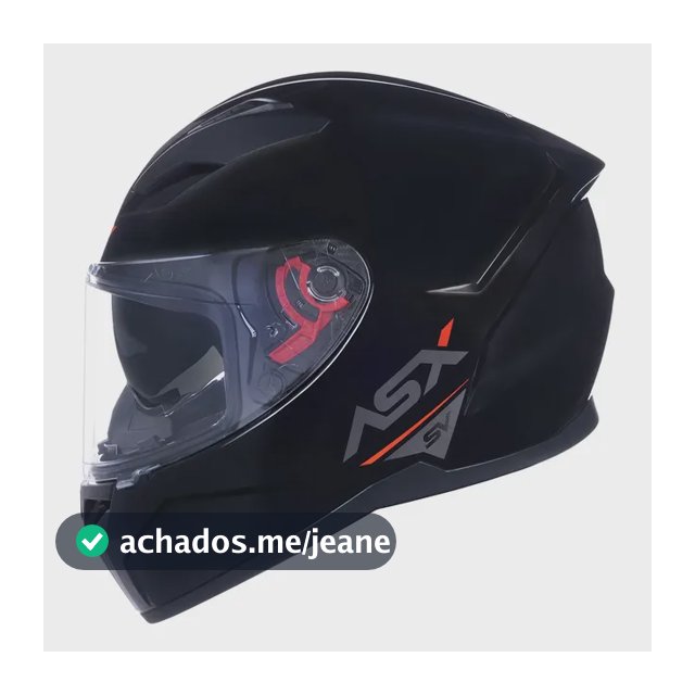 Capacete Moto Asx City Sv Com Oculos Masculino Feminino Preto Monocolor Brilhante 58