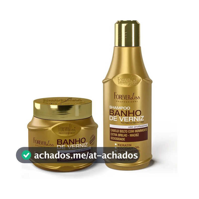 Kit Especial Banho de Verniz Forever Liss com Shampoo 300ml Máscara 250g