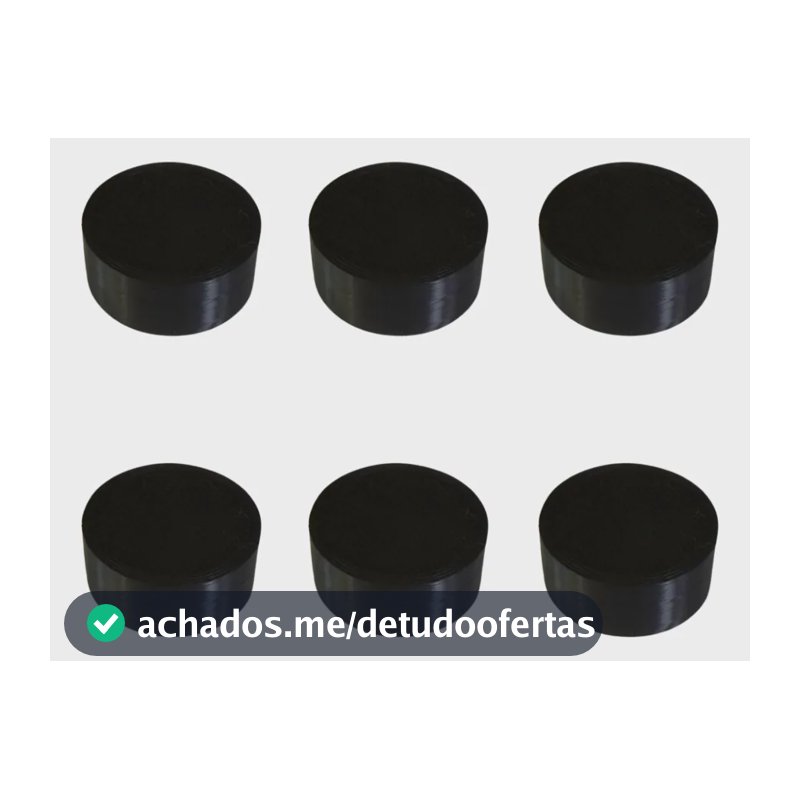 Kit 6 Topper Protetor Botão Footswith Pedal Guitarra Preto