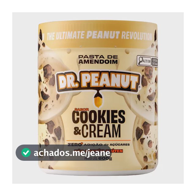 Pasta De Amendoim Dr. Peanut 600g Novos Sabores Gourmet Cookies And Cream