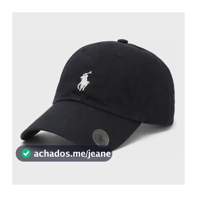 Boné Polo Ralph Lauren Aba Curva Preto Preto Un Liso