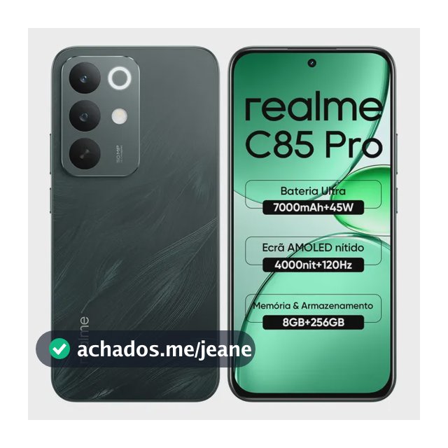 Celular Smartphone Realme C85 Pro 256gb 8gb Ram Dual Sim Bateria 7000mah IP69 Pro Resistência à água Verde
