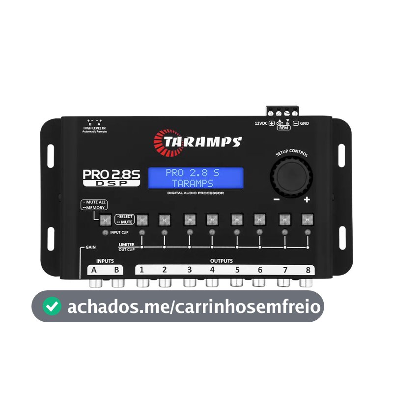 Processador de Áudio Taramps Pro 2.8S para Som Automotivo