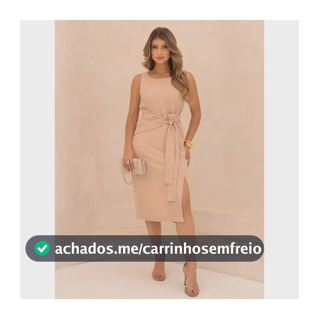 Vestido Feminino Midi Com Detalhe Elegante Na Cintura