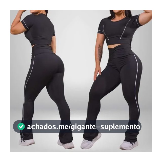 Conjunto Academia Fitness Top E Calça Legging Flare Premium
