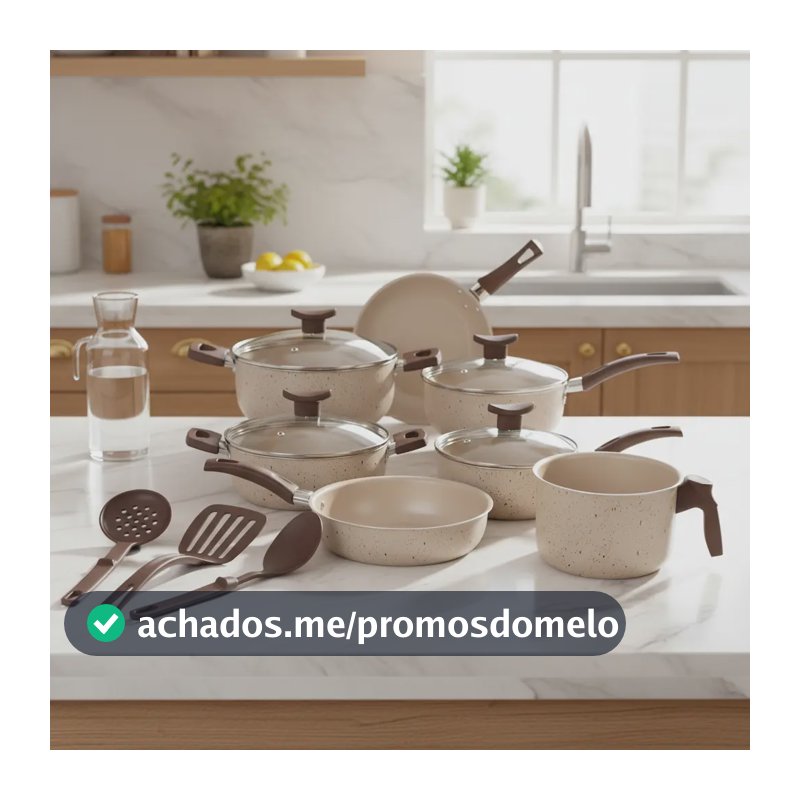 Jogo de Panelas Antiaderente Multi Alumínio com 10 Peças