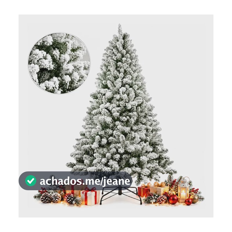 Árvore De Natal Cor Nevada 1,2m 300 Galhos Premium Pinheiro Verde